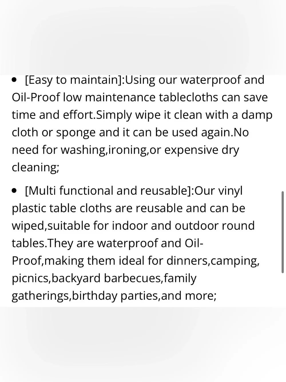 Waterproof Vinyl Tablecloth 36” ROUND - Orange Twill Weave
